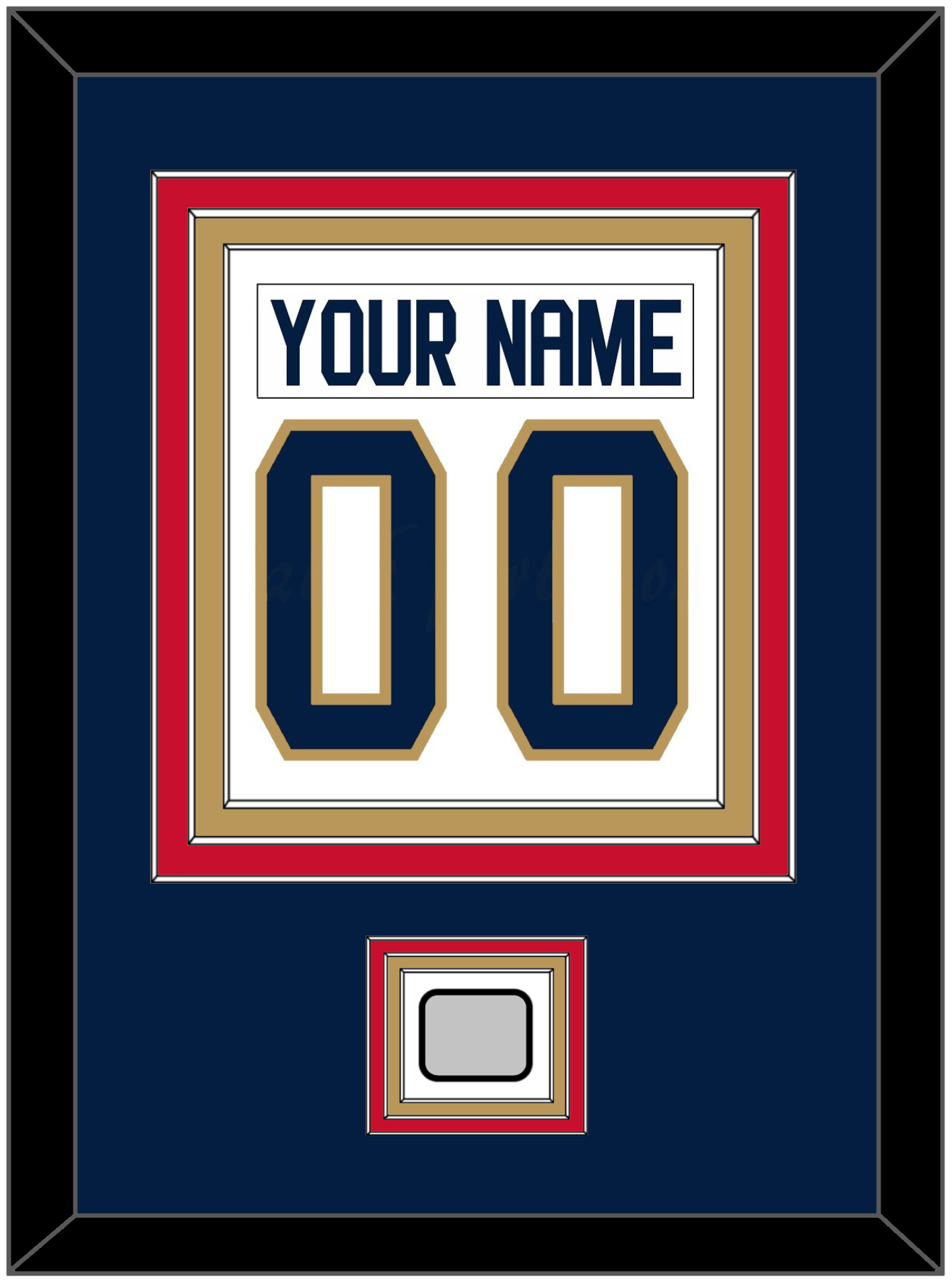 Florida Nameplate & Number (Back) Combined, With Stanley Cup Champions Patch - Road White - Premier Tier 4