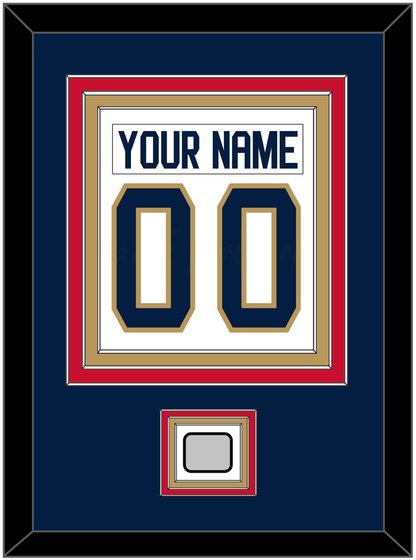 Florida Nameplate & Number (Back) Combined, With Stanley Cup Champions Patch - Road White - Premier Tier 4