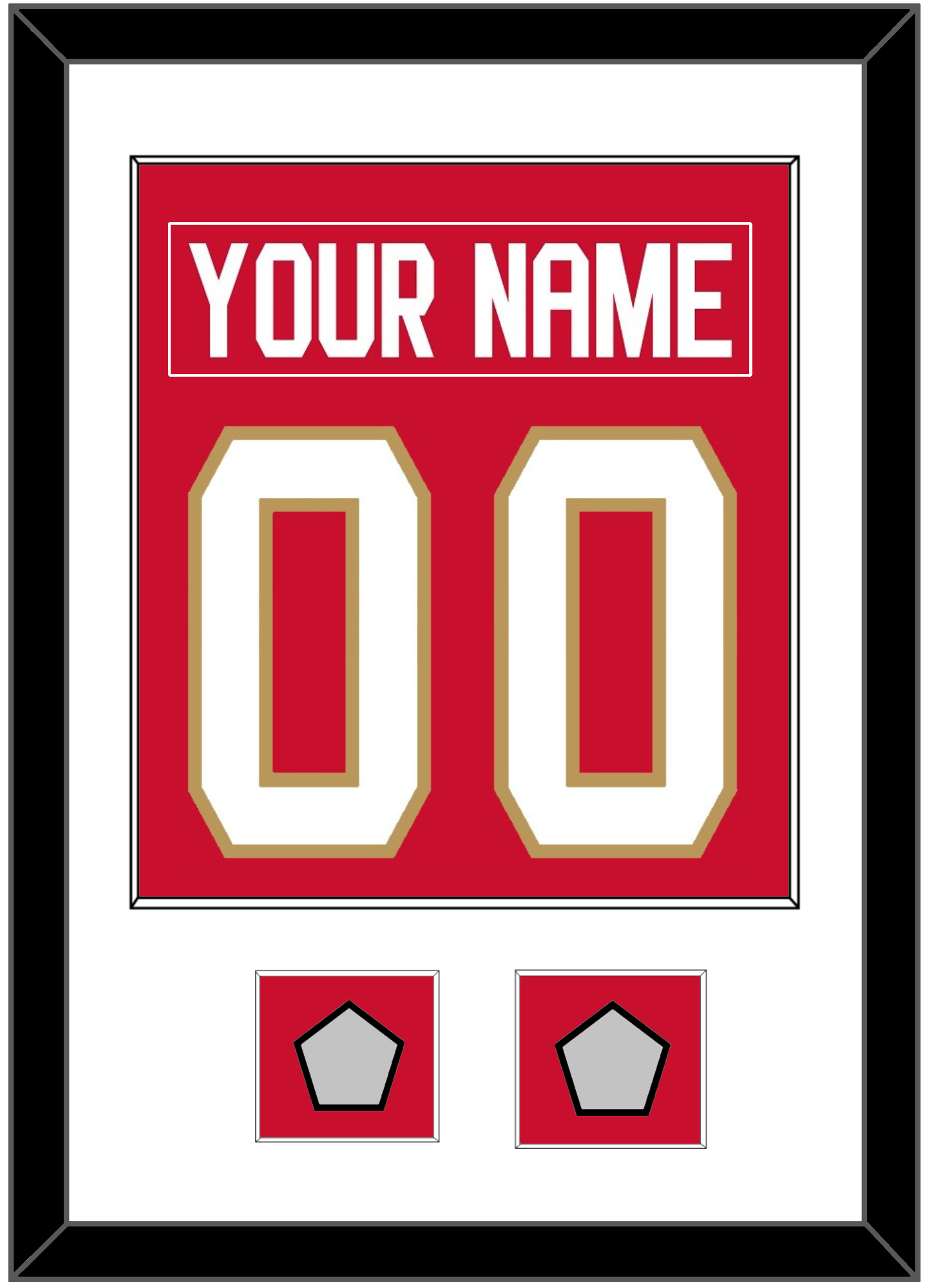 Florida Nameplate & Number (Back) Combined, With 2 Stanley Cup Champions Patches - Home Red - Essential Tier 1