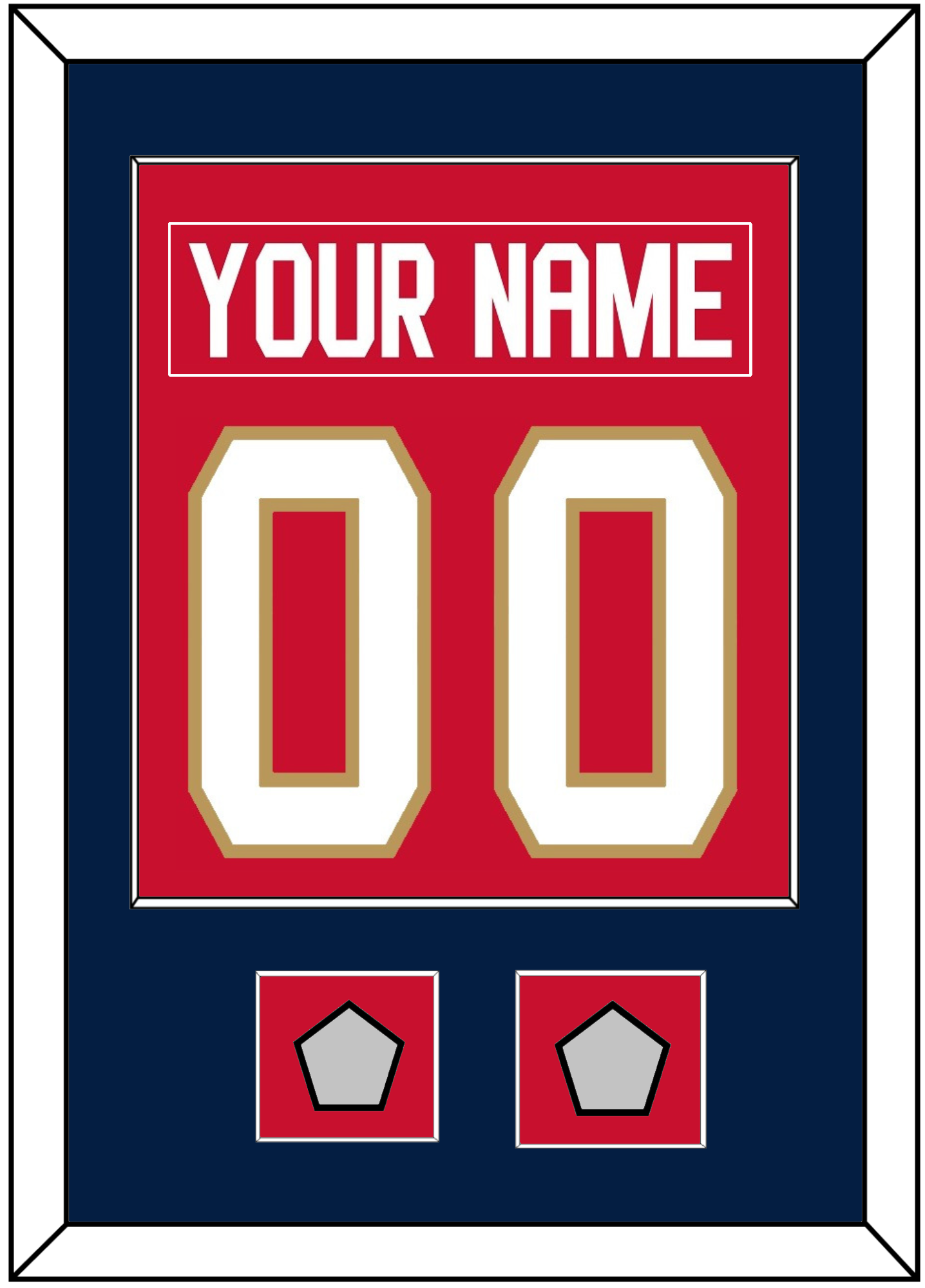Florida Nameplate & Number (Back) Combined, With 2 Stanley Cup Finals Patches - Home Red - Essential Tier 2