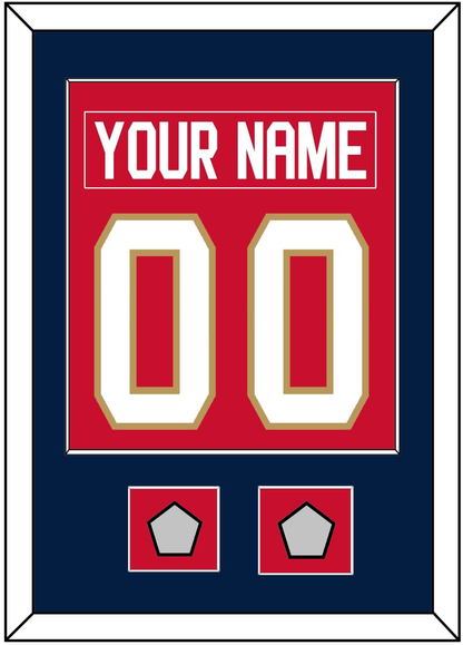 Florida Nameplate & Number (Back) Combined, With 2 Stanley Cup Finals Patches - Home Red - Essential Tier 2