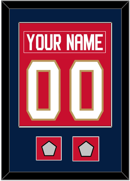 Florida Nameplate & Number (Back) Combined, With 2 Stanley Cup Finals Patches - Home Red - Essential Tier 2