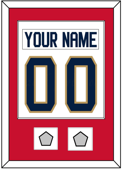 Florida Nameplate & Number (Back) Combined, With 2 Stanley Cup Champions Patches - Road White - Essential Tier 1