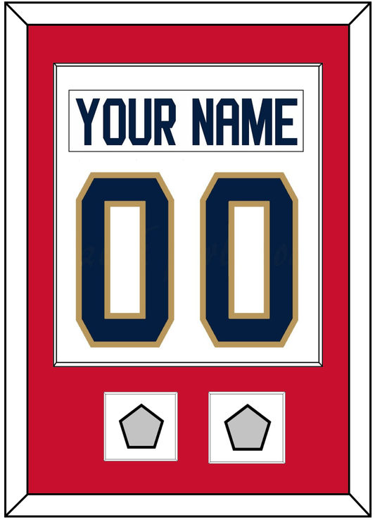 Florida Nameplate & Number (Back) Combined, With 2 Stanley Cup Finals Patches - Road White - Essential Tier 1