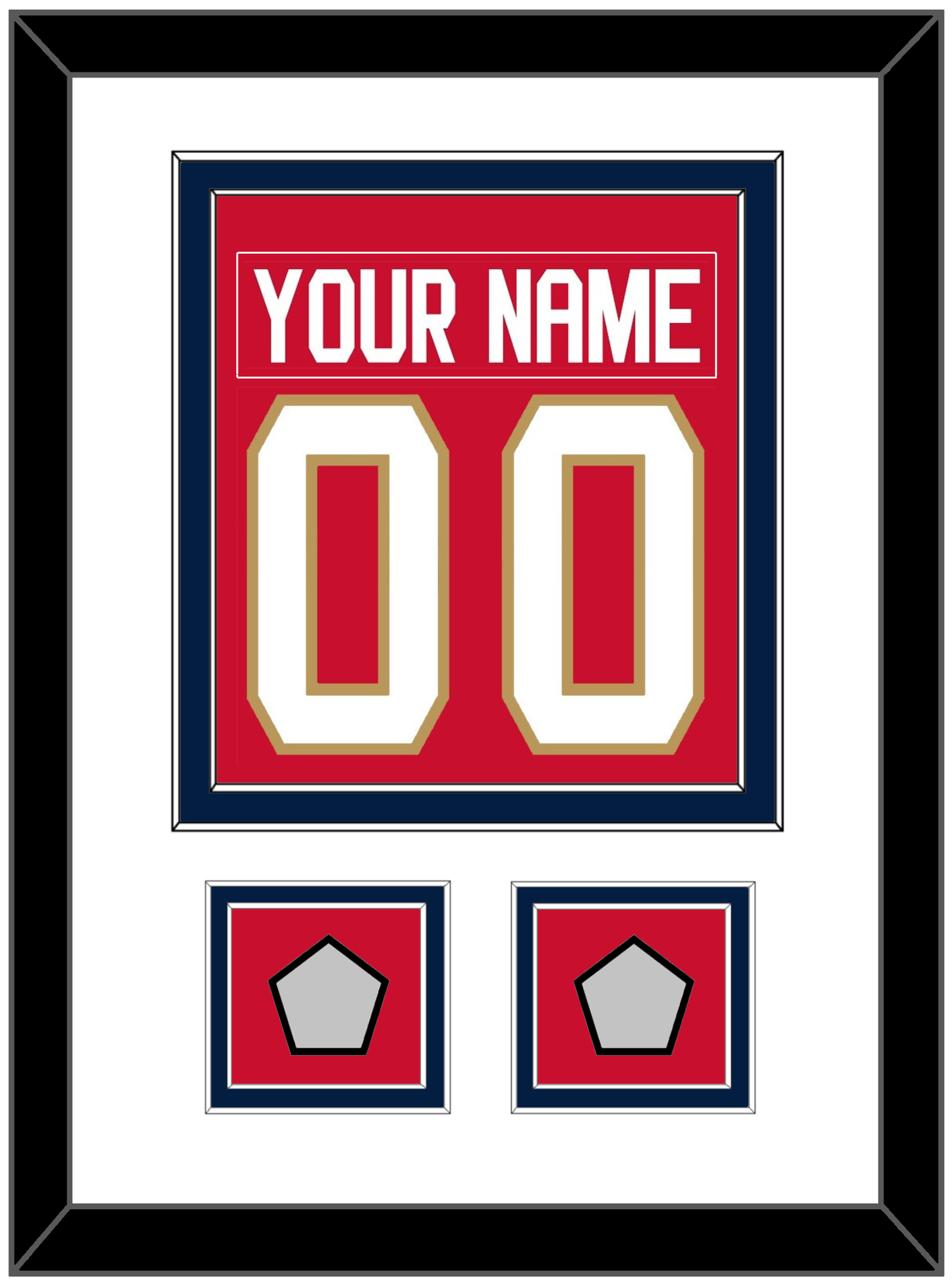 Florida Nameplate & Number (Back) Combined, With 2 Stanley Cup Champions Patches - Home Red - Signature Tier 1
