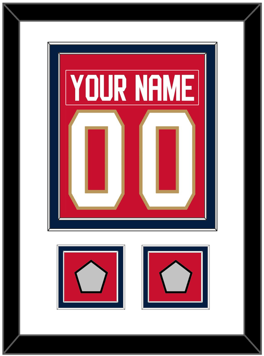 Florida Nameplate & Number (Back) Combined, With 2 Stanley Cup Finals Patches - Home Red - Signature Tier 1