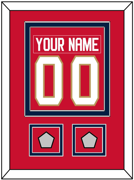 Florida Nameplate & Number (Back) Combined, With 2 Stanley Cup Finals Patches - Home Red - Signature Tier 2