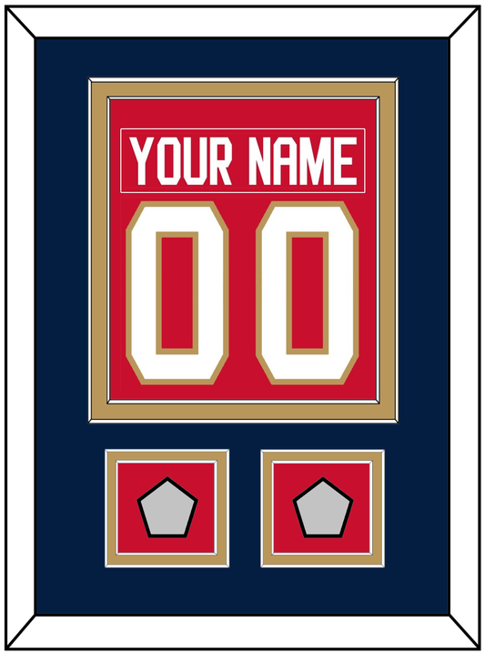 Florida Nameplate & Number (Back) Combined, With 2 Stanley Cup Finals Patches - Home Red - Signature Tier 3