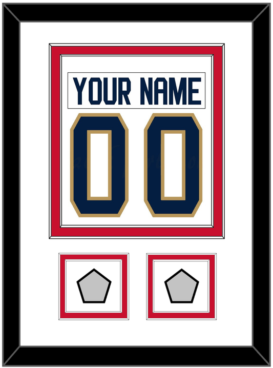 Florida Nameplate & Number (Back) Combined, With 2 Stanley Cup Finals Patches - Road White - Signature Tier 1