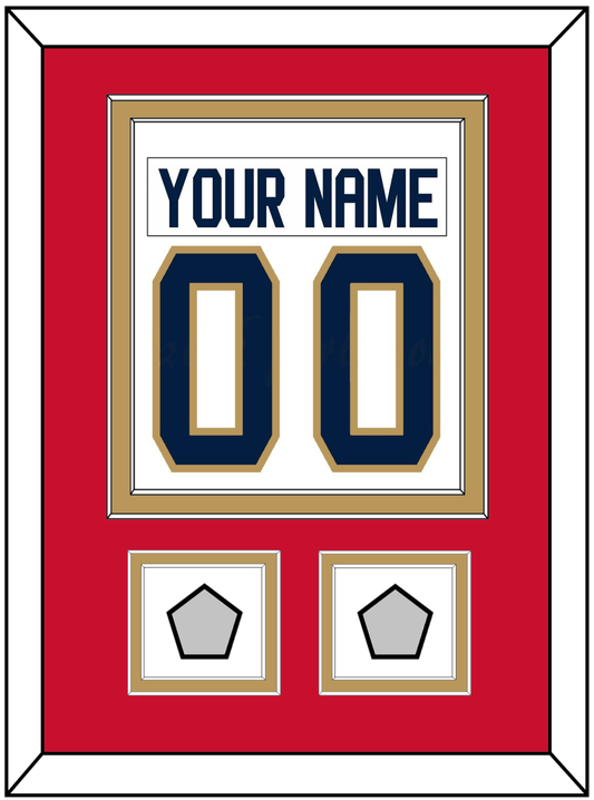 Florida Nameplate & Number (Back) Combined, With 2 Stanley Cup Champions Patches - Road White - Signature Tier 2