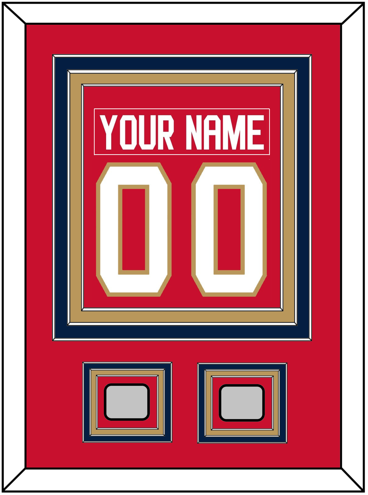 Florida Nameplate & Number (Back) Combined, With 2 Stanley Cup Finals Patches - Home Red - Premier Tier 2