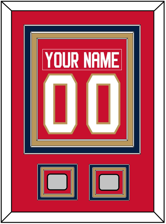 Florida Nameplate & Number (Back) Combined, With 2 Stanley Cup Finals Patches - Home Red - Premier Tier 2