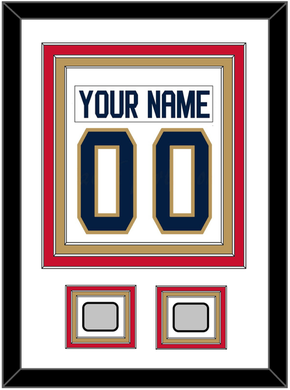 Florida Nameplate & Number (Back) Combined, With 2 Stanley Cup Champions Patches - Road White - Premier Tier 1
