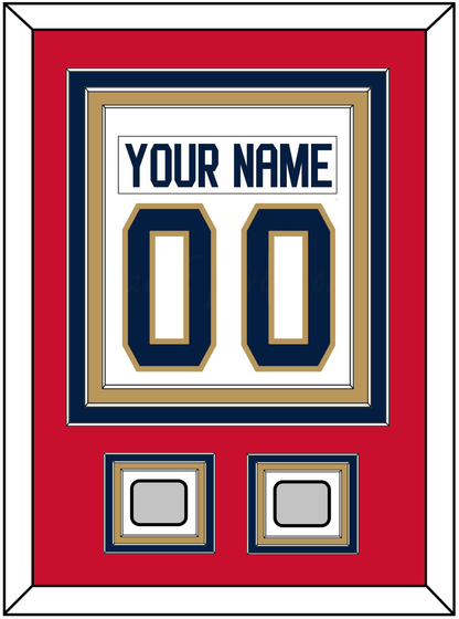 Florida Nameplate & Number (Back) Combined, With 2 Stanley Cup Champions Patches - Road White - Premier Tier 2