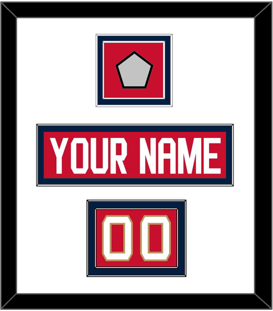 Florida Nameplate, Number (Shoulder) & Back 2 Back Stanley Cup Champions Patch - Home Red - Signature Tier 1
