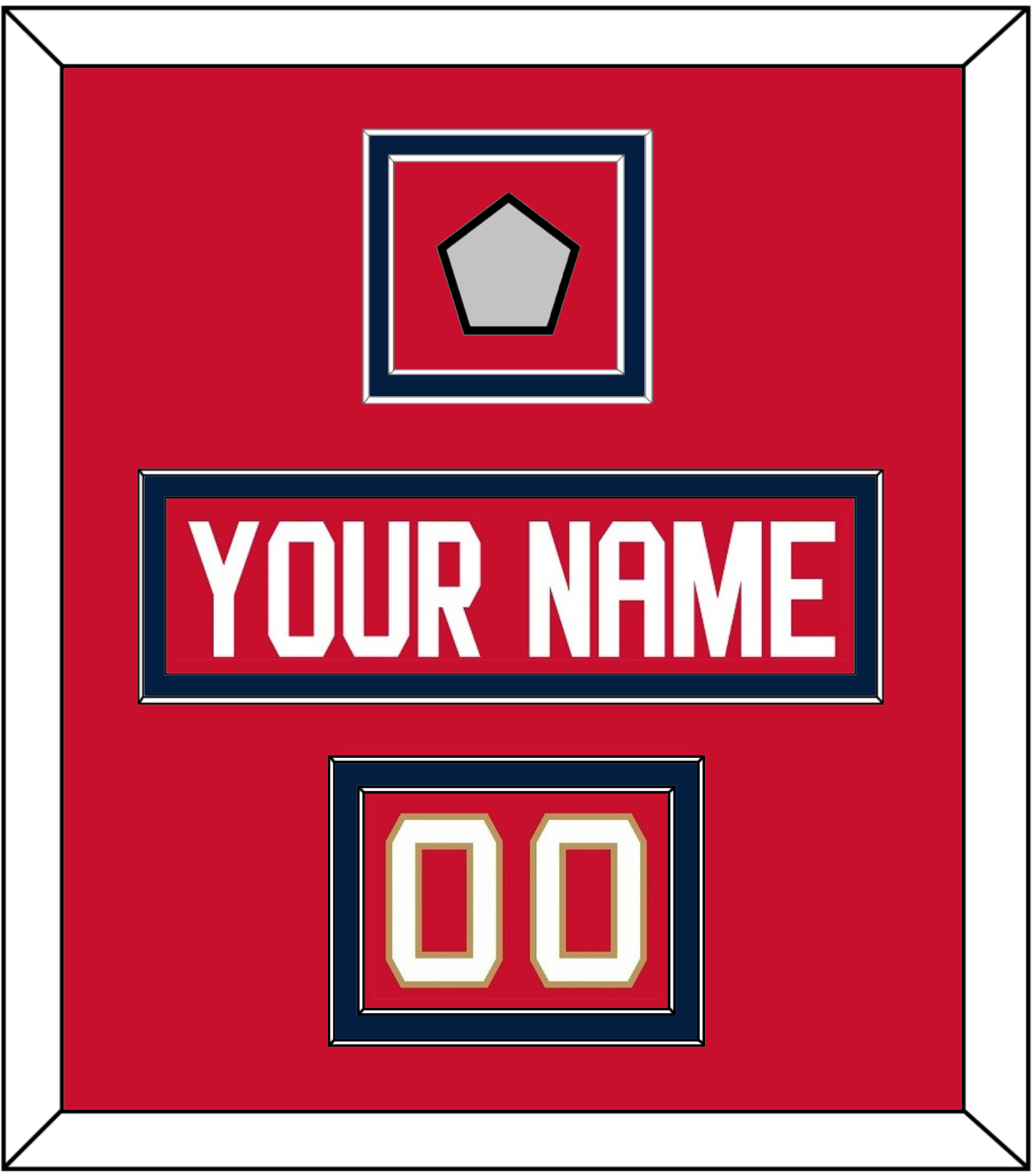 Florida Nameplate, Number (Shoulder) & Stanley Cup Finals Patch - Home Red - Signature Tier 2