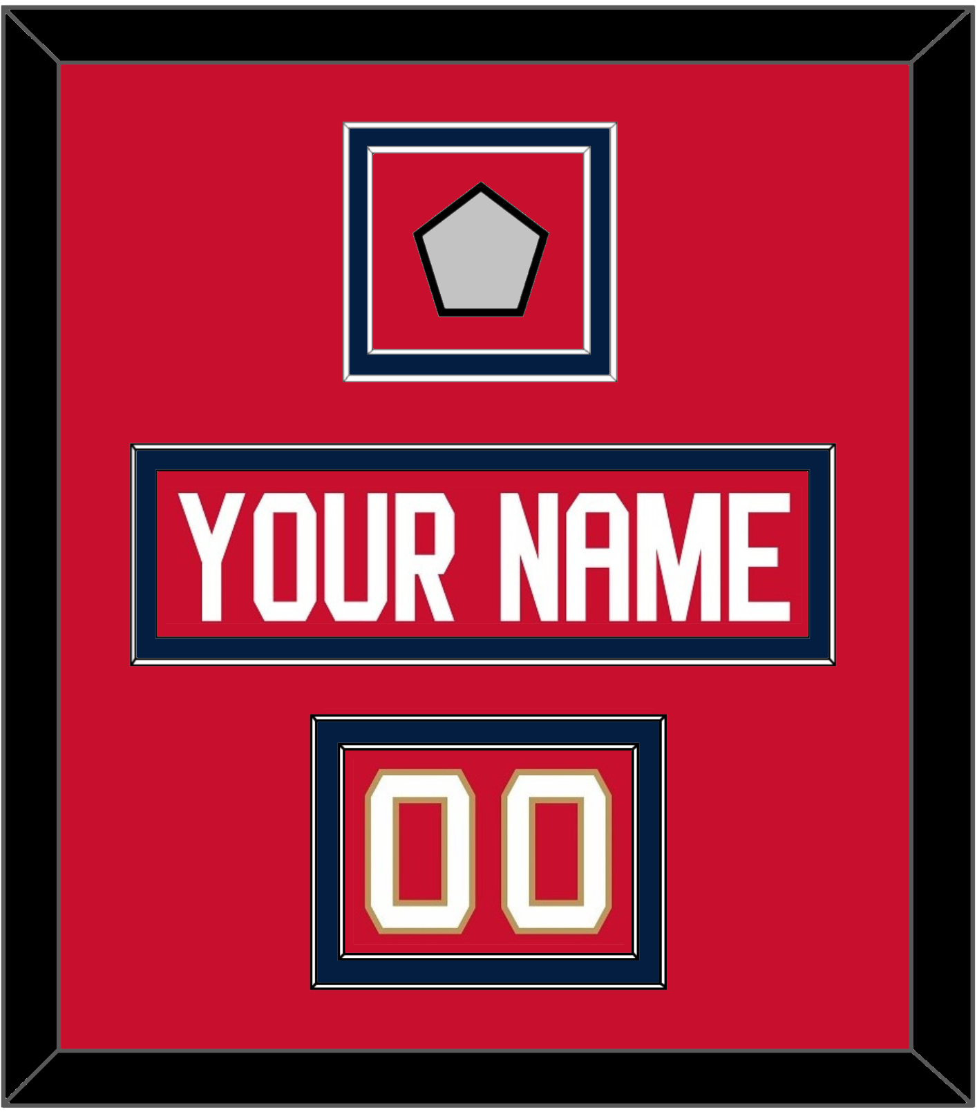 Florida Nameplate, Number (Shoulder) & Stanley Cup Finals Patch - Home Red - Signature Tier 2