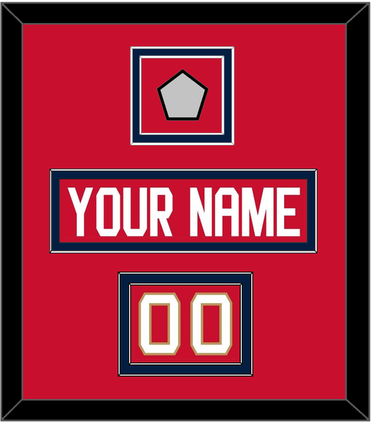 Florida Nameplate, Number (Shoulder) & Stanley Cup Champions Patch - Home Red - Signature Tier 2