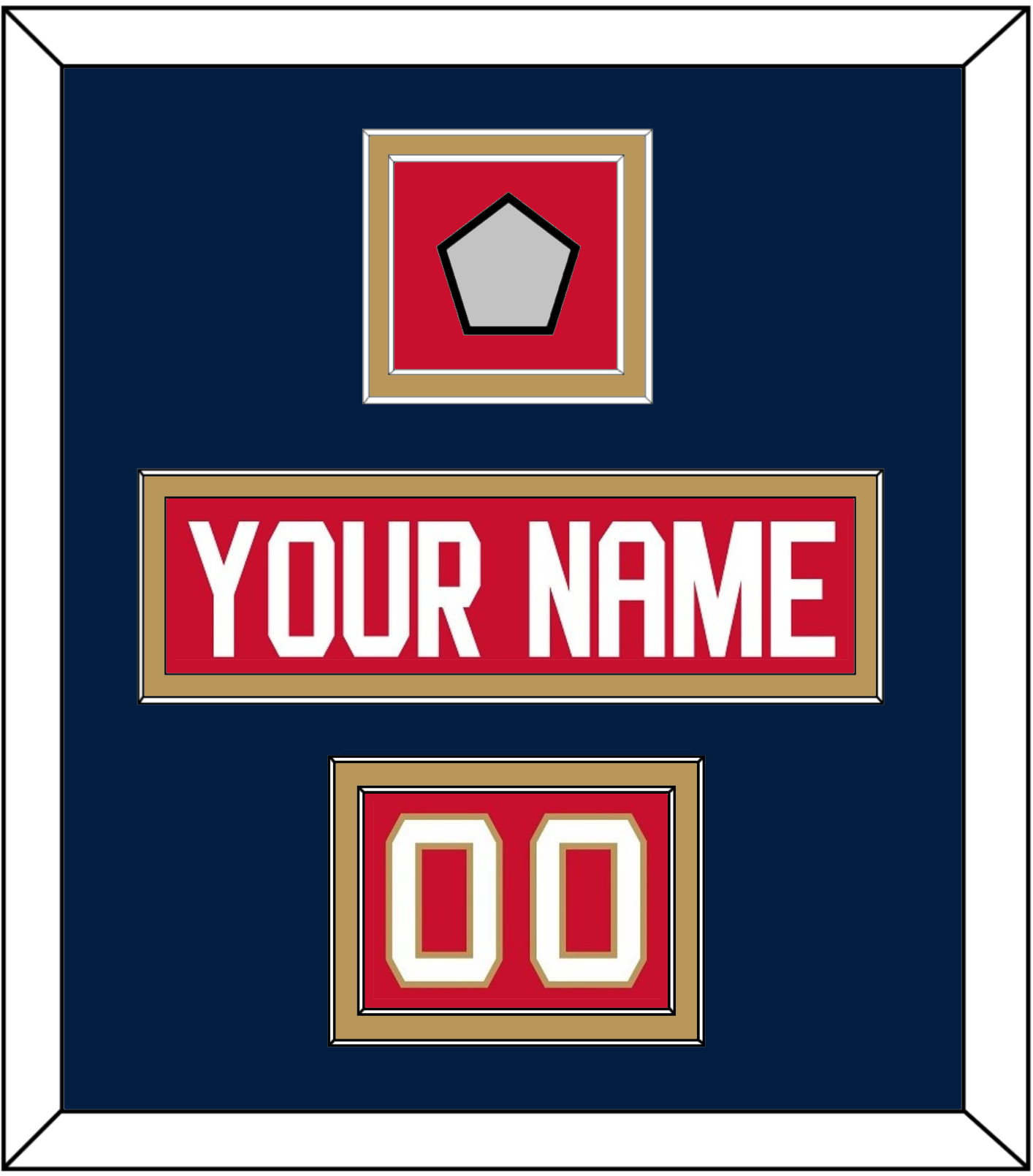 Florida Nameplate, Number (Shoulder) & Stanley Cup Finals Patch - Home Red - Signature Tier 3