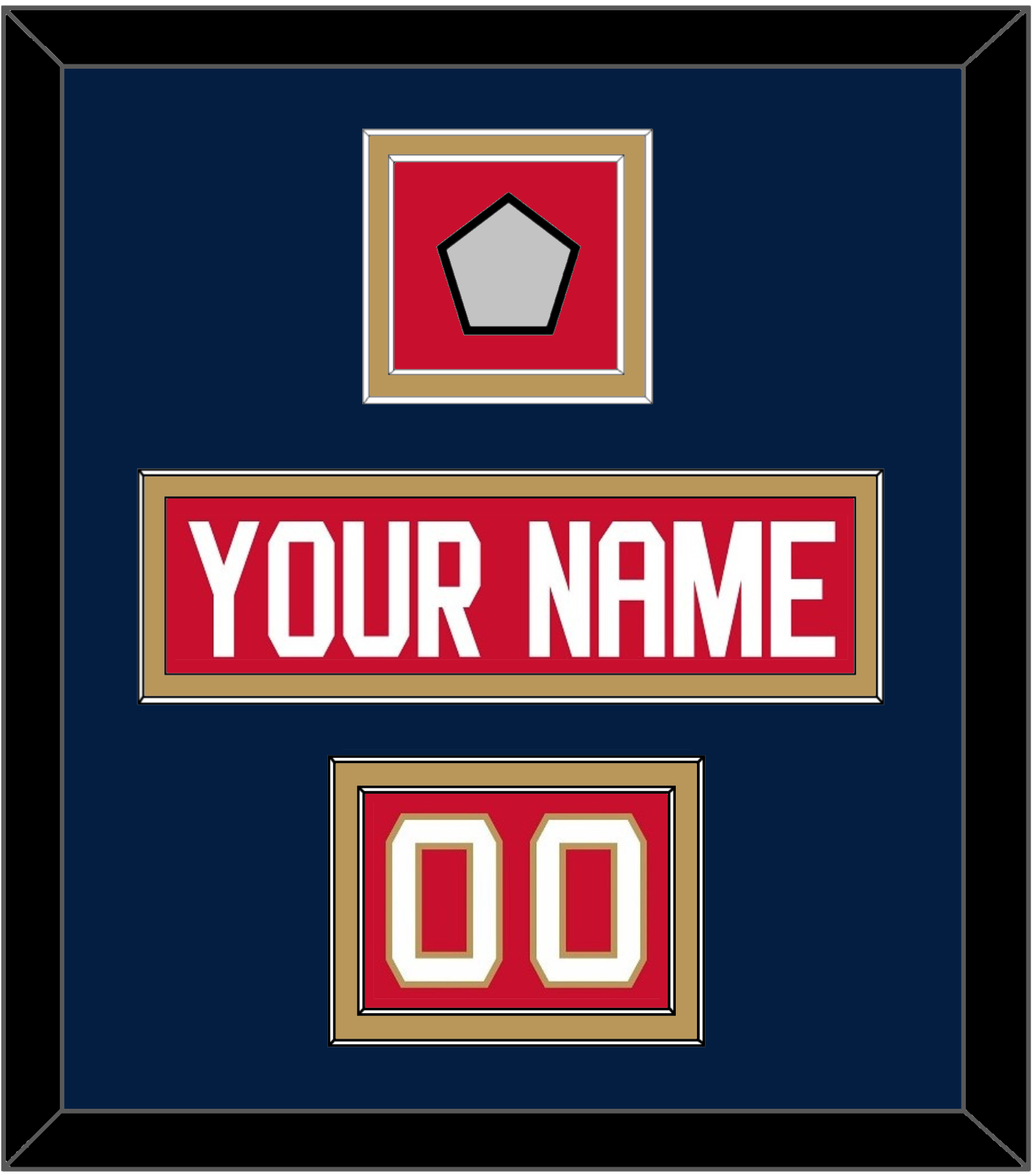 Florida Nameplate, Number (Shoulder) & Back 2 Back Stanley Cup Champions Patch - Home Red - Signature Tier 3