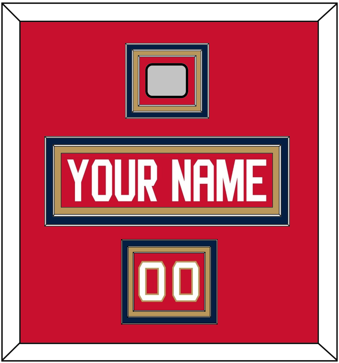 Florida Nameplate, Number (Shoulder) & Stanley Cup Champions Patch - Home Red - Premier Tier 2