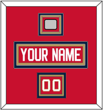 Florida Nameplate, Number (Shoulder) & Back 2 Back Stanley Cup Champions Patch - Home Red - Triple Mat 2