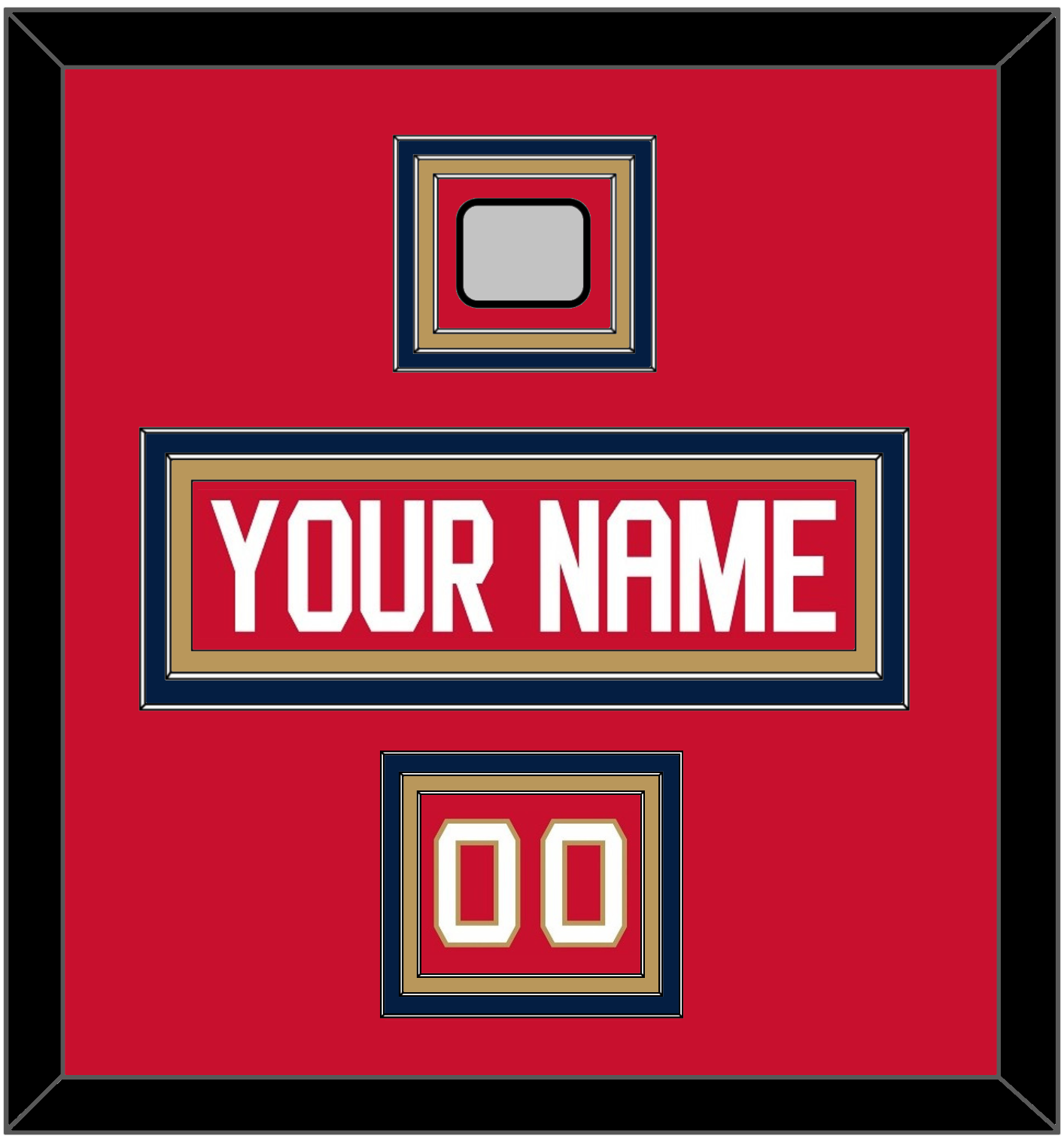 Florida Nameplate, Number (Shoulder) & Back 2 Back Stanley Cup Champions Patch - Home Red - Premier Tier 2