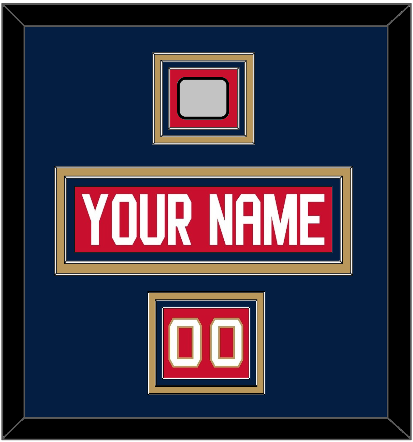 Florida Nameplate, Number (Shoulder) & Stanley Cup Finals Patch - Home Red - Premier Tier 3