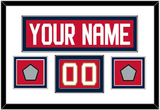 Florida Nameplate, Number (Shoulder) & 2 Stanley Cup Finals Patches - Home Red - Double Mat 1