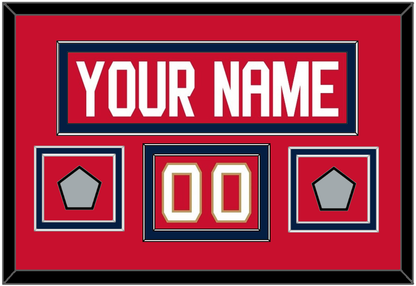 Florida Nameplate, Number (Shoulder) & 2 Stanley Cup Champions Patches - Home Red - Signature Tier 2