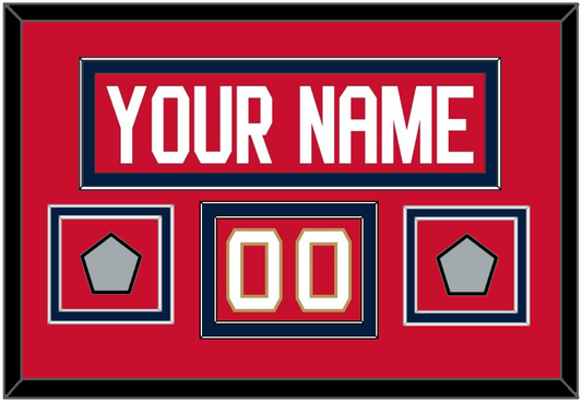 Florida Nameplate, Number (Shoulder) & 2 Stanley Cup Champions Patches - Home Red - Signature Tier 2