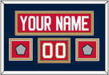 Florida Nameplate, Number (Shoulder) & 2 Stanley Cup Finals Patches - Home Red - Double Mat 3