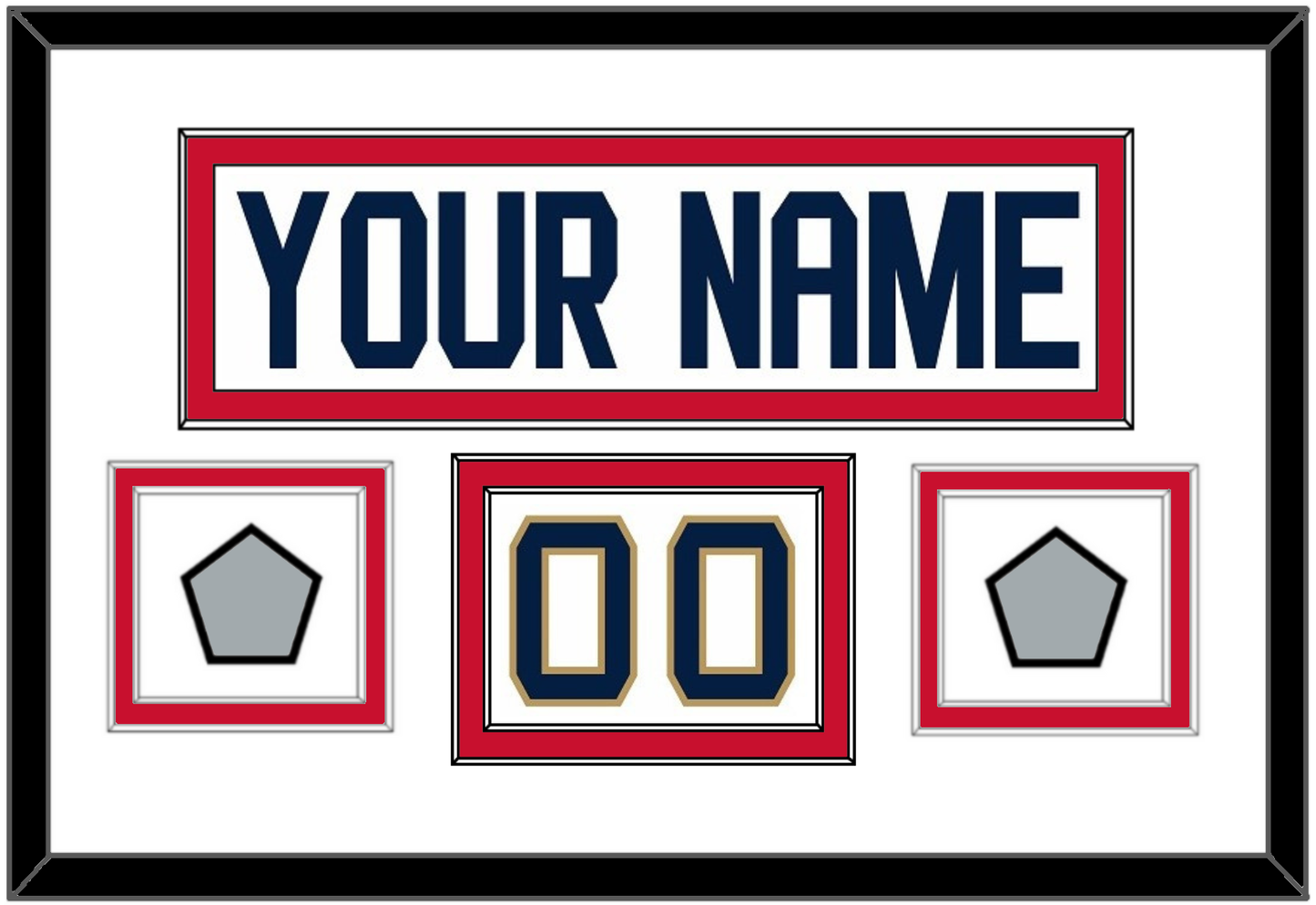 Florida Nameplate, Number (Shoulder) & 2 Stanley Cup Finals Patches - Road White - Signature Tier 1