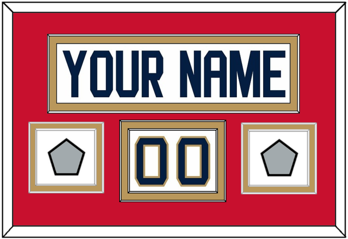 Florida Nameplate, Number (Shoulder) & 2 Stanley Cup Finals Patches - Road White - Signature Tier 2