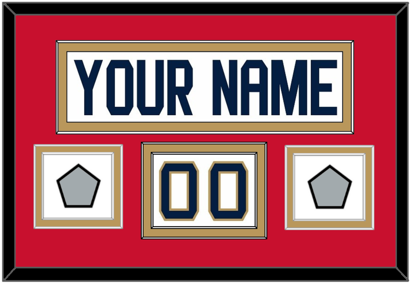 Florida Nameplate, Number (Shoulder) & 2 Stanley Cup Finals Patches - Road White - Signature Tier 2