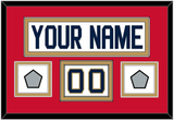 Florida Nameplate, Number (Shoulder) & 2 Stanley Cup Champions Patches - Road White - Double Mat 2