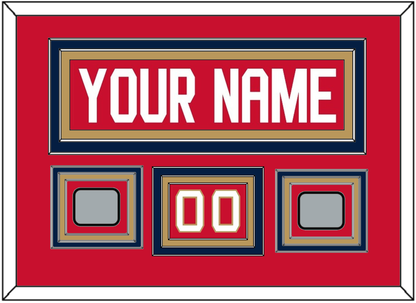 Florida Nameplate, Number (Shoulder) & 2 Stanley Cup Finals Patches - Home Red - Premier Tier 2