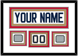 Florida Nameplate, Number (Shoulder) & 2 Stanley Cup Champions Patches - Road White - Triple Mat 1