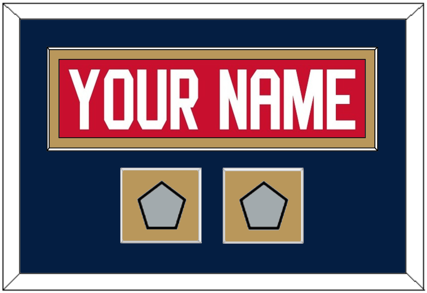 Florida Nameplate & 2 Stanley Cup Finals Patches - Home Red - Essential Tier 5