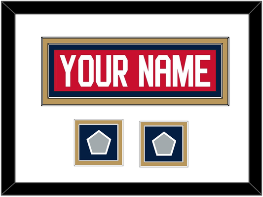 Florida Nameplate & 2 Stanley Cup Finals Patches - Home Red - Signature Tier 1