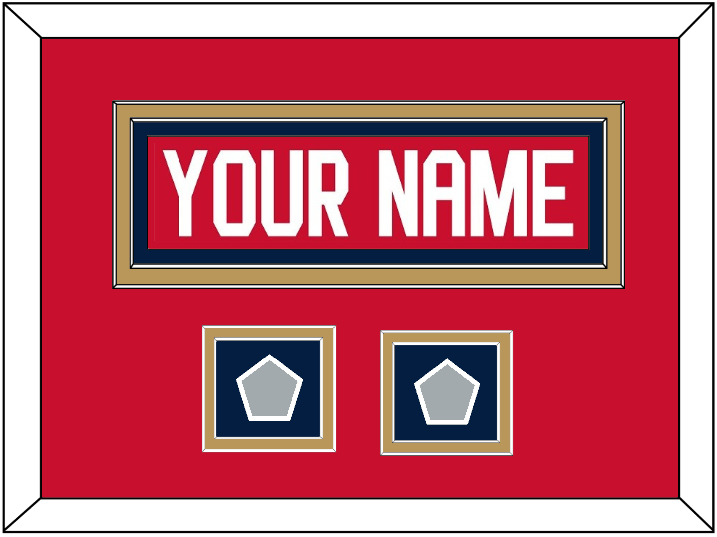 Florida Nameplate & 2 Stanley Cup Champions Patches - Home Red - Signature Tier 3