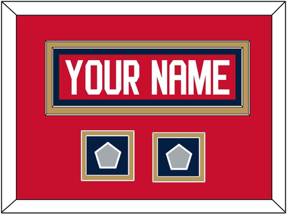 Florida Nameplate & 2 Stanley Cup Champions Patches - Home Red - Signature Tier 3