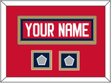 Florida Nameplate & 2 Stanley Cup Champions Patches - Home Red - Double Mat 3