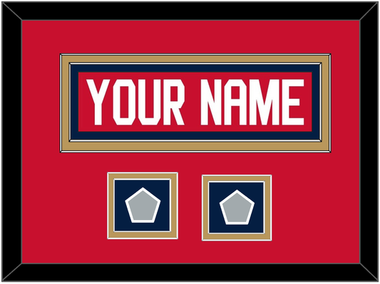 Florida Nameplate & 2 Stanley Cup Finals Patches - Home Red - Signature Tier 3