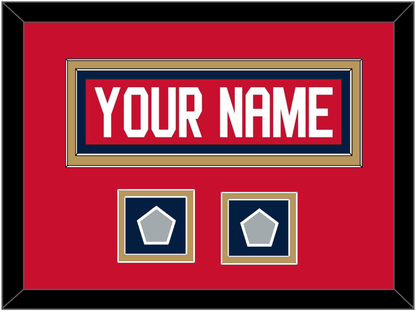 Florida Nameplate & 2 Stanley Cup Champions Patches - Home Red - Signature Tier 3