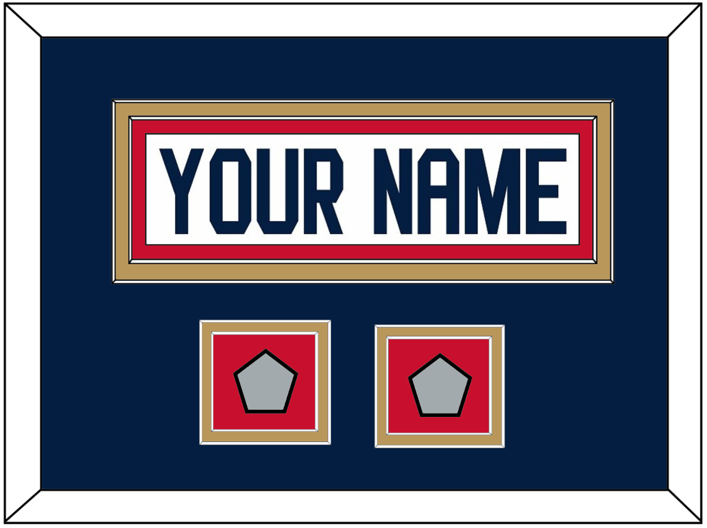 Florida Nameplate & 2 Stanley Cup Finals Patches - Road White - Signature Tier 7