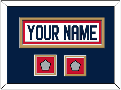 Florida Nameplate & 2 Stanley Cup Finals Patches - Road White - Signature Tier 7