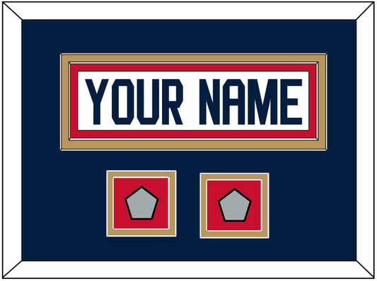 Florida Nameplate & 2 Stanley Cup Finals Patches - Road White - Signature Tier 7
