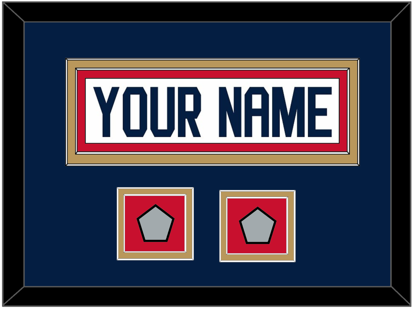 Florida Nameplate & 2 Stanley Cup Finals Patches - Road White - Signature Tier 7