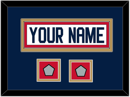 Florida Nameplate & 2 Stanley Cup Finals Patches - Road White - Signature Tier 7